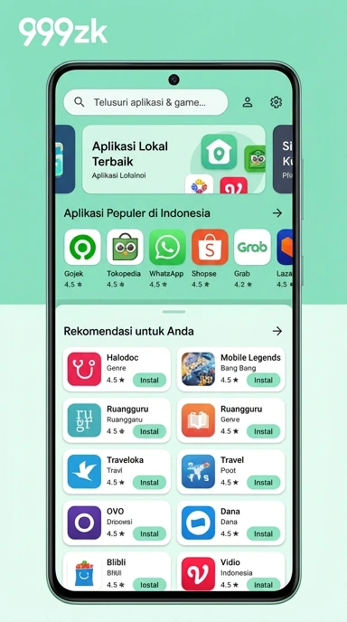 Tampilan katalog aplikasi 999zk