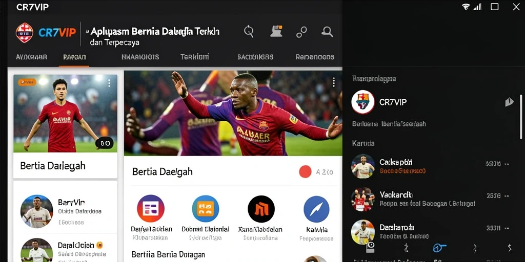 Tampilan antarmuka aplikasi CR7VIP untuk berita daerah.