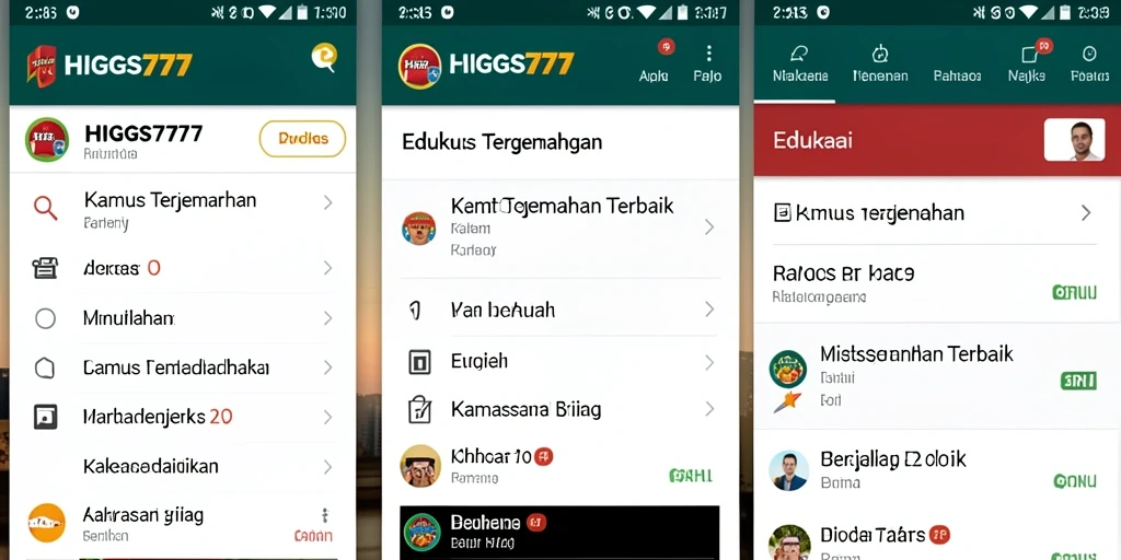 Tampilan antarmuka HIGGS777 yang menarik dan intuitif.