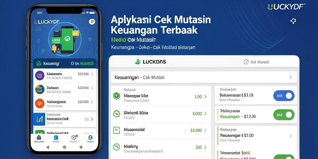 Antarmuka LUCKYDF menampilkan mutasi keuangan dengan jelas dan rapi.